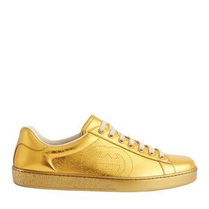 Gucci’s Ace low-top metallic gold leather sneaker Size:10